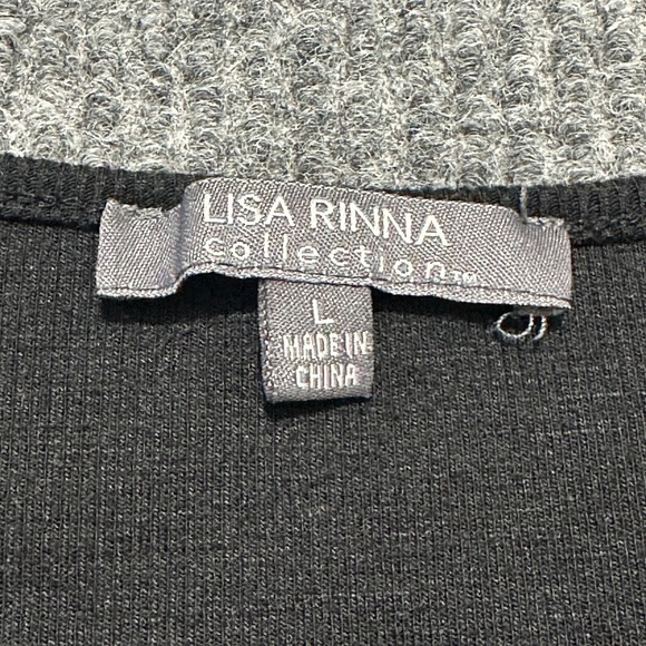 Lisa Rina Collection Womens Light Sweater L Large Black Long Sleeve - Picture 5 of 8